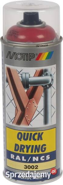 Lakier akrylowy w sprayu RAL 3002 czerwony małopolskie Kamionna