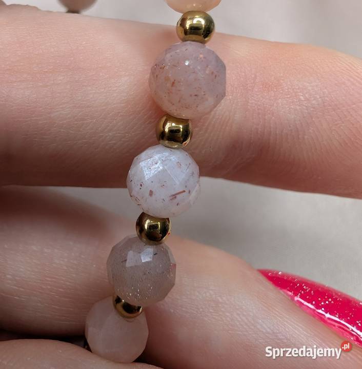 Bransoletka różaniec kamień słoneczny krzyżyk Warszawa