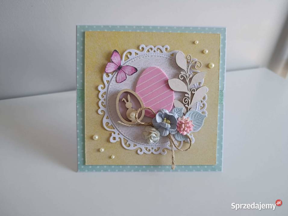 Kartka ręcznie robiona Świąteczna Wielkanoc 5 Łódź