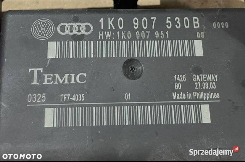 1K0907530B Moduł sterownik gateway audi a3 8p Komputery Szczecin