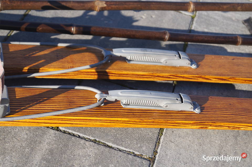 Stare narty jesionowe 180 kijki w komplecie podkarpackie Pruchnik