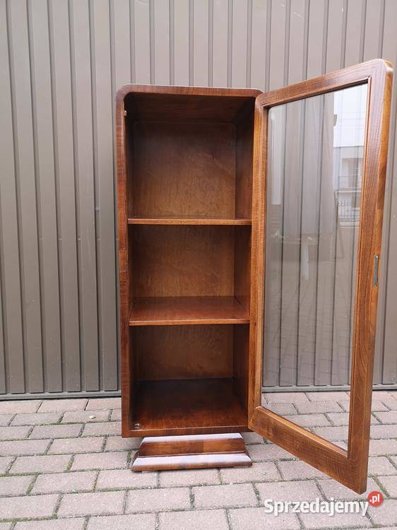 Słupek Witryna ArtDeco Orzech Unikat Stara Antyk wielkopolskie Swarzędz