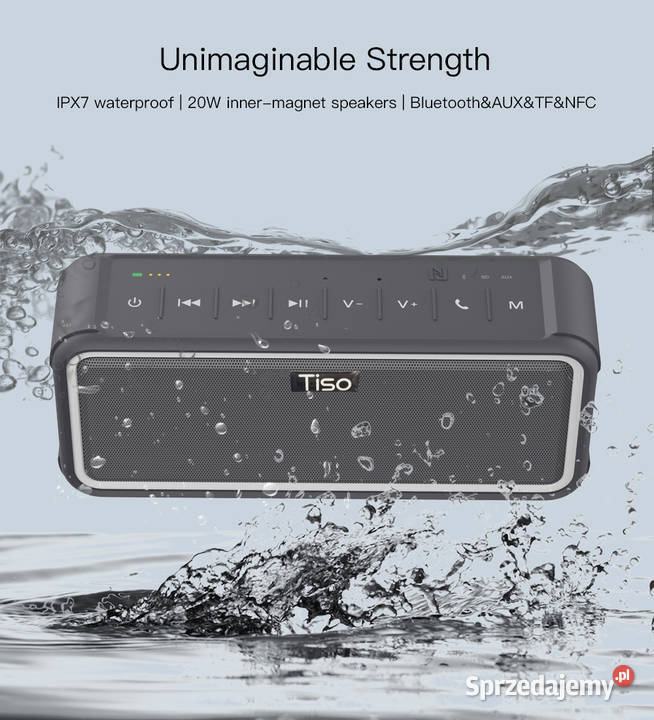 Głośnik Tiso T15 Bluetooth, NFC, microSD, USB, 20Wat, APT-X,