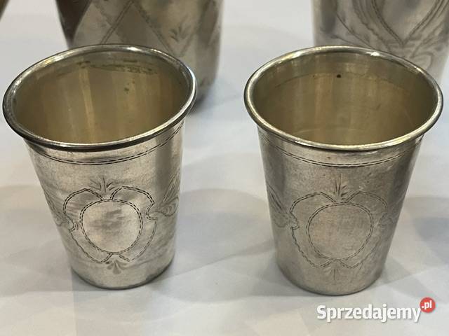 Zestaw 10 srebrnych kubków kidduszowych Rosja Antyki