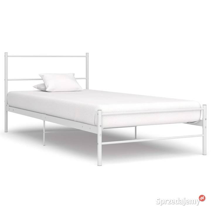 vidaXL Rama łóżka, biała, metalowa, 90 x 200 cm 284692