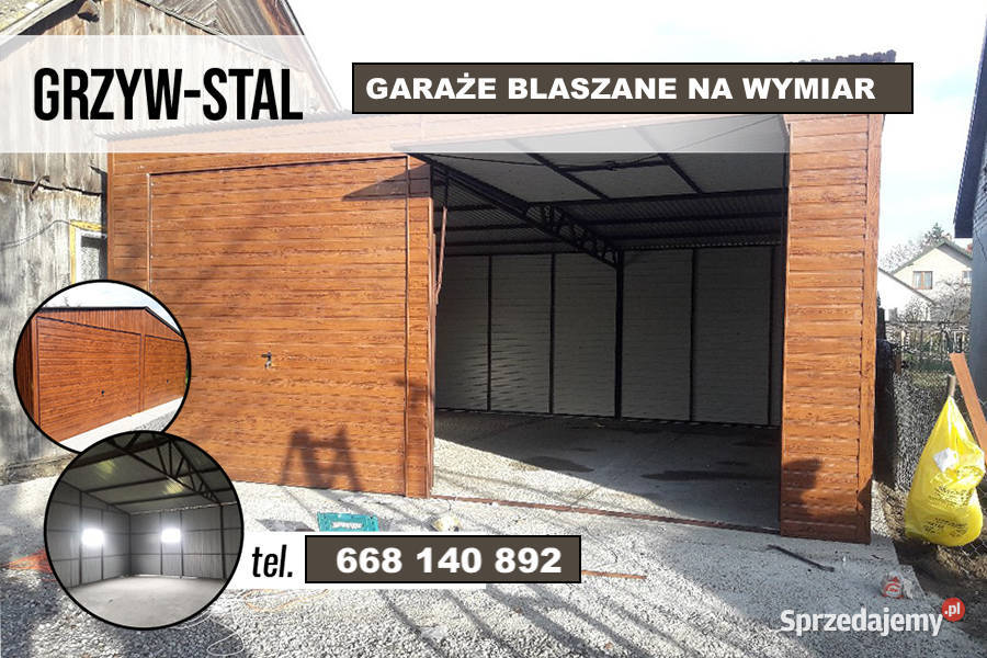 Garaż Blaszany JEDNOSPADOWY Drewnopodobny Garaże wielkopolskie Krotoszyn
