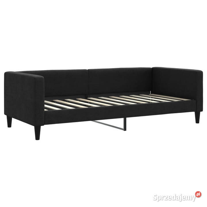 Sofa rozsuwana z szufladami czarna tkanina mazowieckie Warszawa