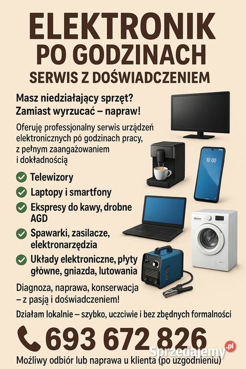 Elektronik godzinach serwis z doświadczeniem AGD mazowieckie Płock sprzedam