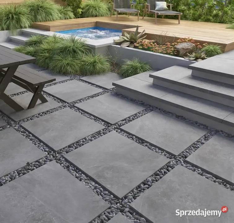 GRUBE 2 PŁYTY TARASOWE 60X60 SZARY GRAFIT gat2 Łask sprzedam