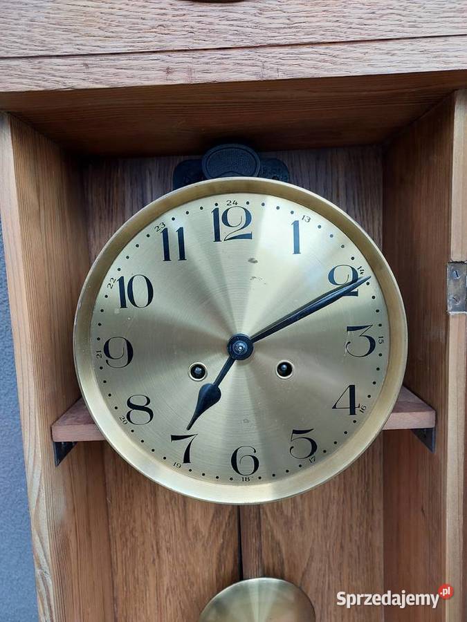 Stary zegar ścienny sprawny ładny film gongu Tczew