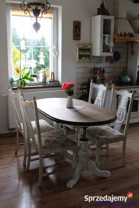 Rozkładany ławostół styl prowansalski dolnośląskie Jelcz-Laskowice