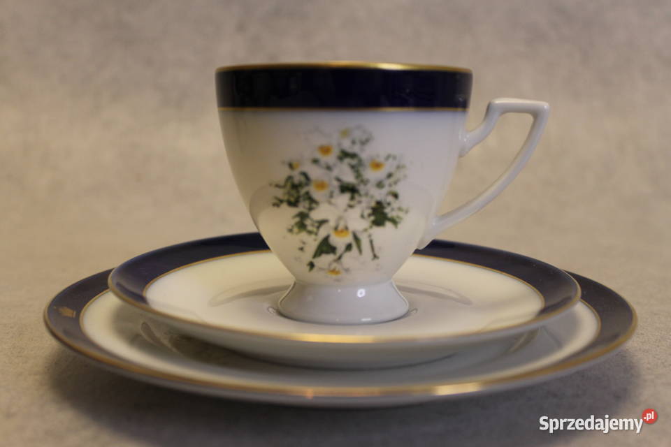 Trio Royal Wedding Bouquet Knigl Pr Tettau Porcelana i szkło Dobrzany