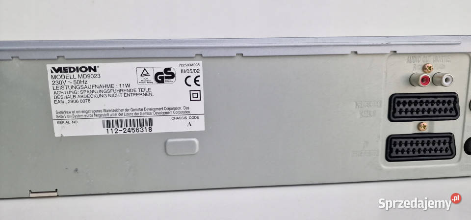 Medion VideoVHS 6 głowic MD 9023 MD9023 Międzychód sprzedam