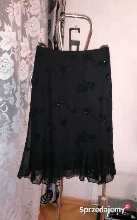 CZARNA OŁÓWKOWA SPÓDNICA Z FALBANĄ BONMARCHE Spódnice i sukienki Łódź