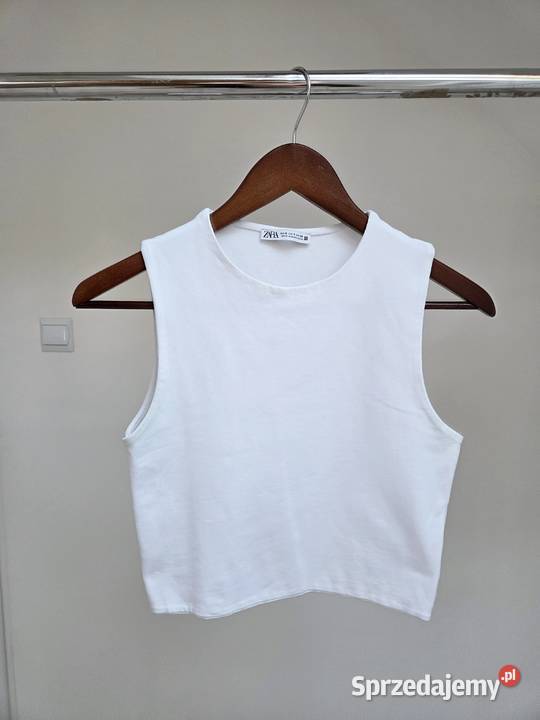 Biały tank top bluzka koszulka bez rękawów Liszki