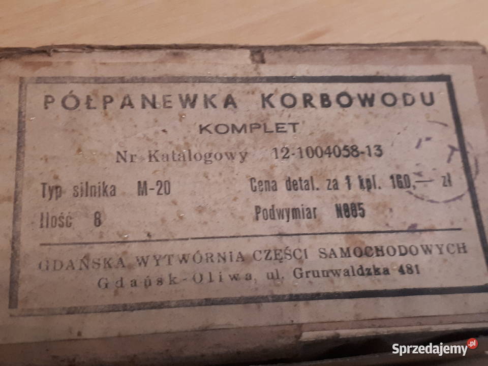 Warszawa M20 półpanewki korbowodu Gliwice sprzedam