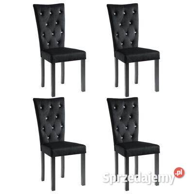 vidaXL Krzesła stołowe 4 czarne obite mazowieckie Warszawa