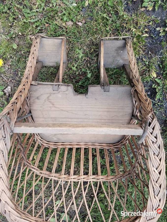 wiklinowy fotelik na rower dziecka przedni PRL sprzedam