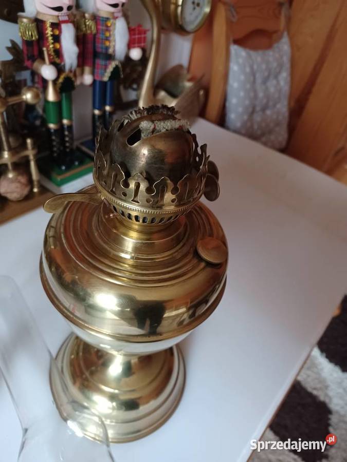 Piękna lampa naftowa mosiężna masywna Poznań sprzedam