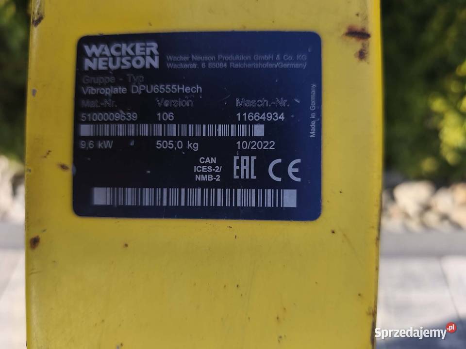 Zagęszczarka dpu6555 22r 170h wielkopolskie Kalisz