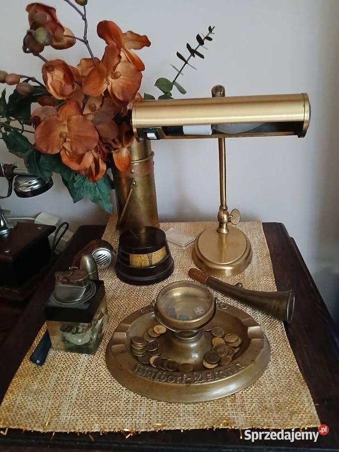 Stara mosiężna lampa biurowa Kraków
