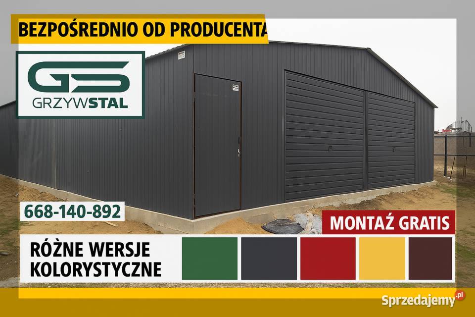 Garaż blaszany Bramy Drzwi Garaże Magazyn Wiata Ustrzyki Dolne