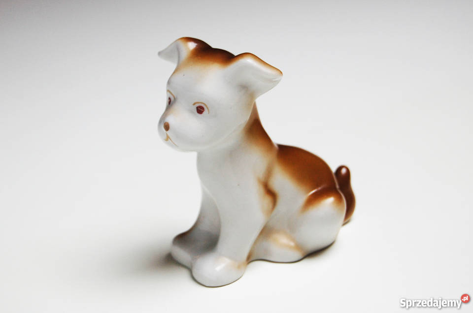 Piesek pies porcelana Połonne Wołyń figurka