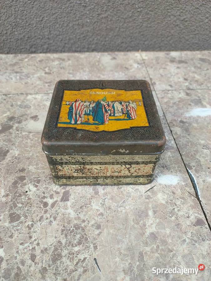 Stare kolekcjonerskie pudełko blaszane na papier pomorskie