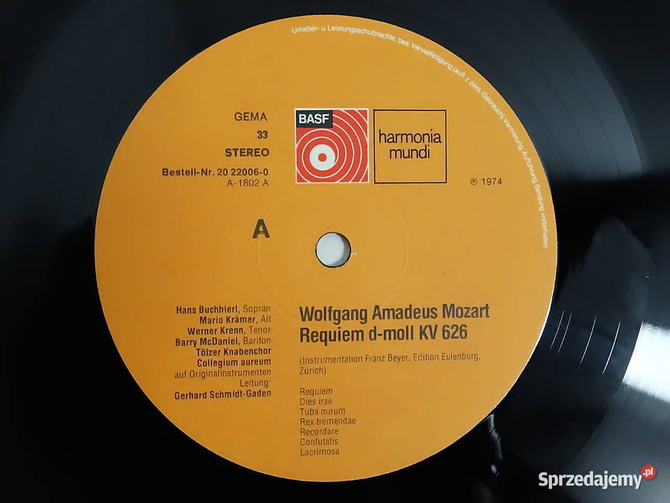 Płyta winylowa WA Mozart Requiem dmoll KV 626 płyta winylowa Biłgoraj