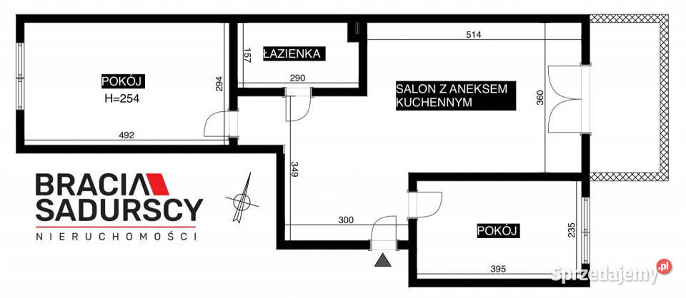 Ogłoszenie mieszkanie 58 metrów 3 pokojowe 58m2 Kraków