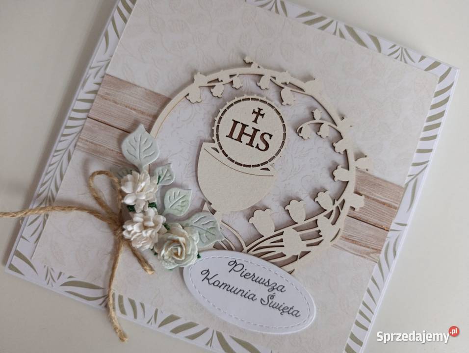 Kartka Pierwsza Komunia Święta ręcznie robiona Łódź sprzedam