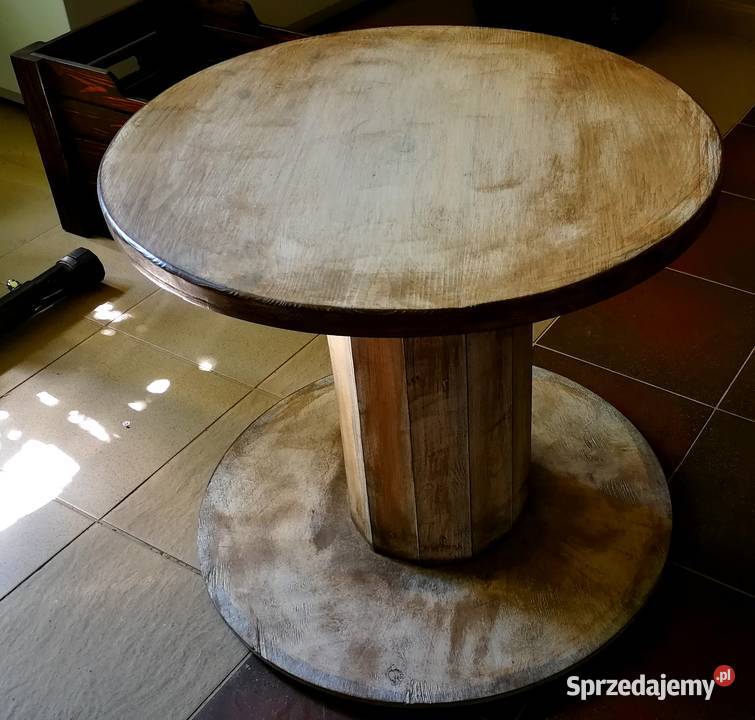 Stolik drewniany ze szpuli ława drewniana stolik Radków sprzedam