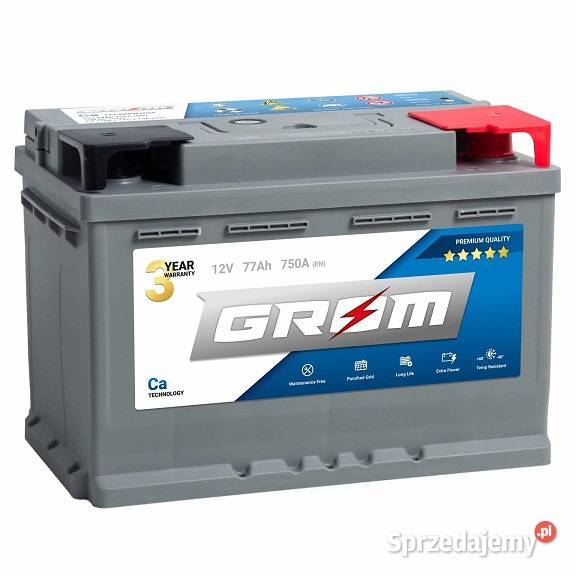 Akumulator Grom Premium 77Ah750A Darmowa wymiana Układ elektryczny, zapłon Tarnów