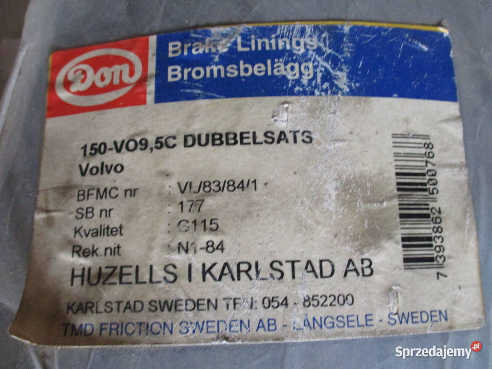 Okładziny szczęk hamulcowych VL83841 VOLVO Mogilno