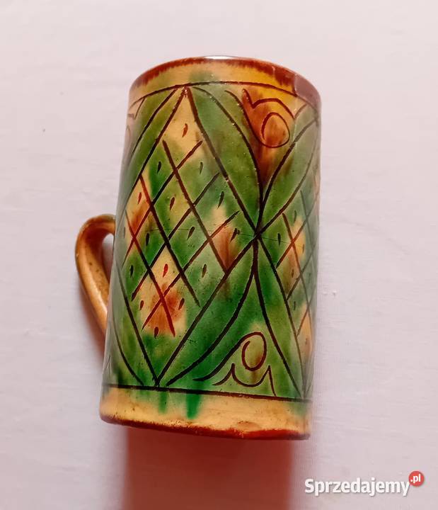 Kubek ceramiczny ręcznie formopwany i zdobiony Koźminek sprzedam
