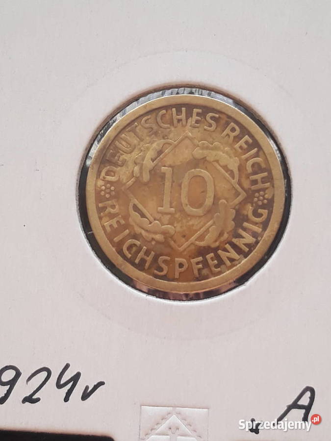 10 Fenigów Niemcy 1924 r men A Konin