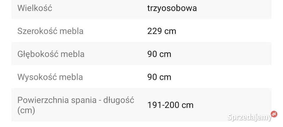 Nowa kanapa z dwoma pufami 229x90 Warszawa