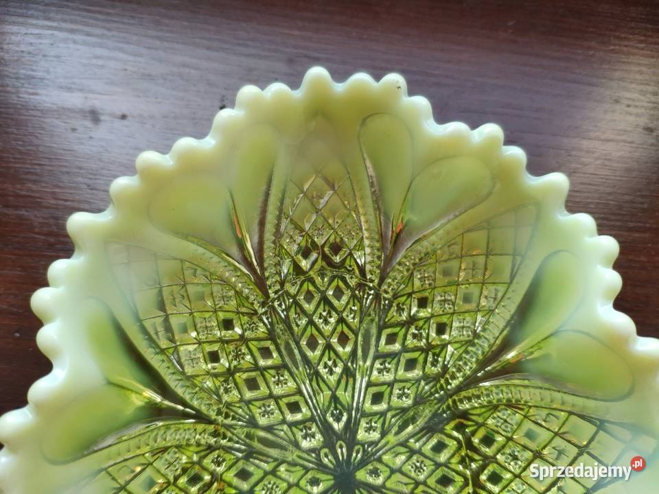 Szkło uranowe George Davidson talerzyk 1903r Antyki sprzedam