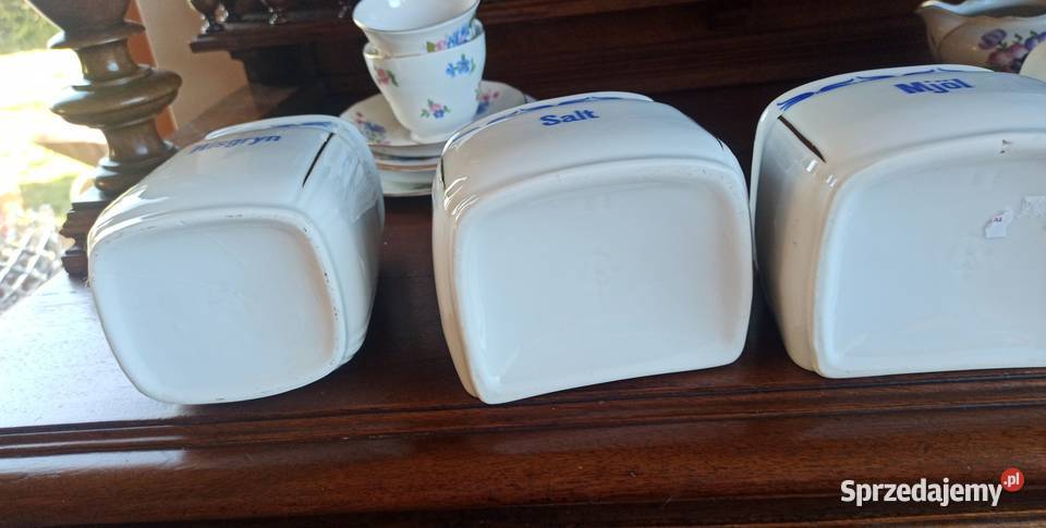 Kuchenne pojemniki i 2 do powieszenia Niebieskie Porcelana i szkło Gdańsk