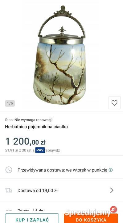SECESYJNA BISZKOPTOWNICA HERBATNICA