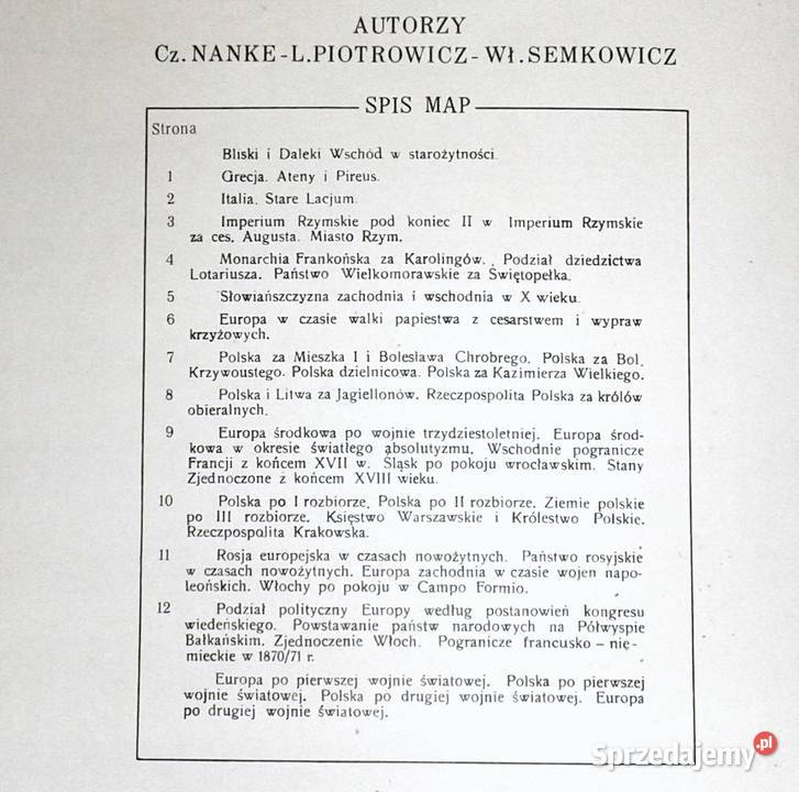 Mały Atlas Historyczny Cz Nanke L Piotrowicz Chełm