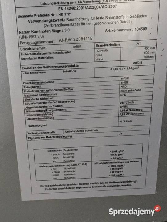 Piec grzewczy na drewno koza Ostrów Wielkopolski