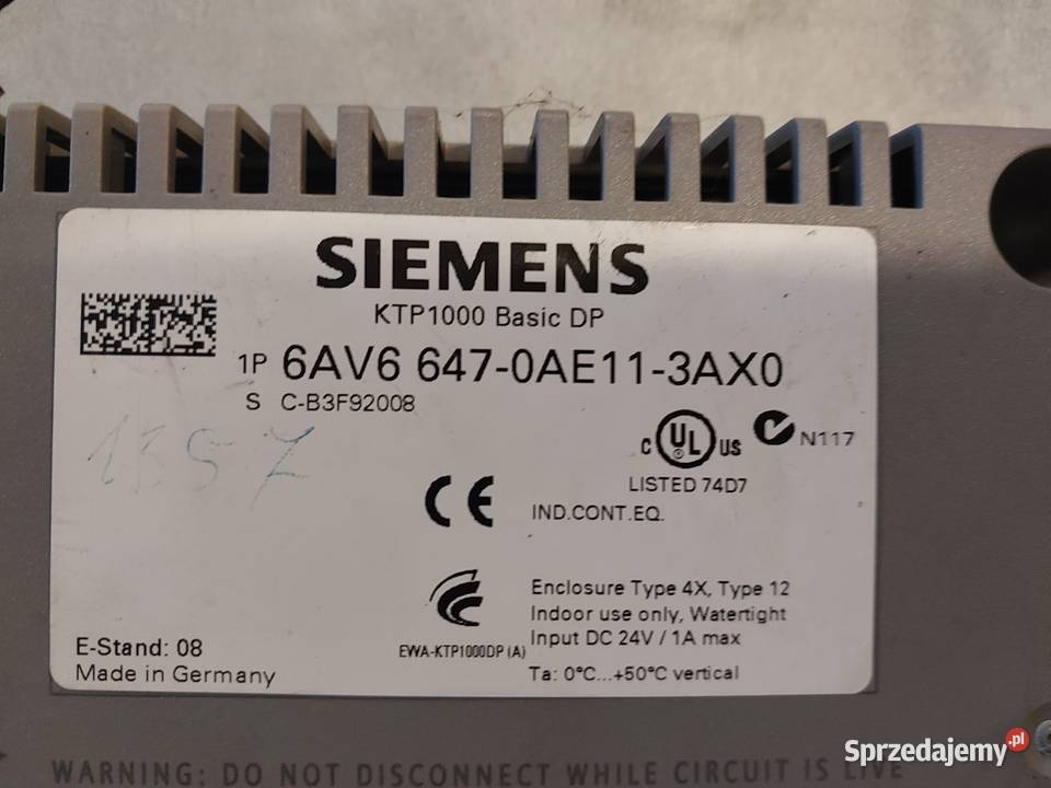 Panel operacyjny dotykowy 6AV6 647-0AE11-3AX0 Siemens Dragacz ...