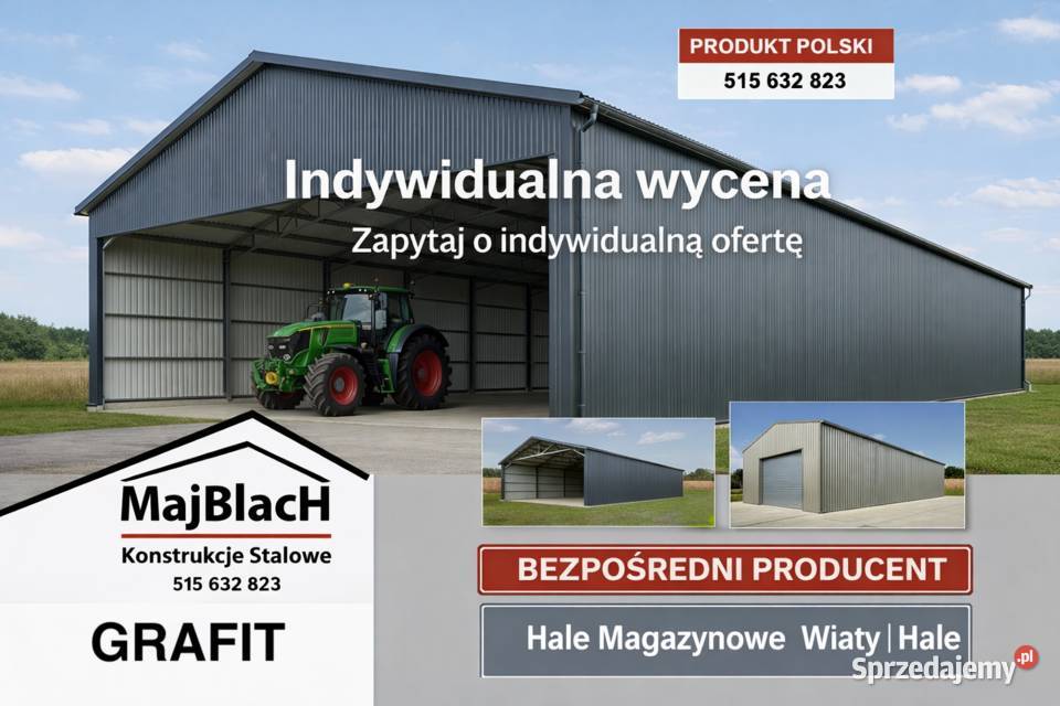 Ładny Garaż Blaszany GRAFITOWY z zadaszeniem Kolbuszowa