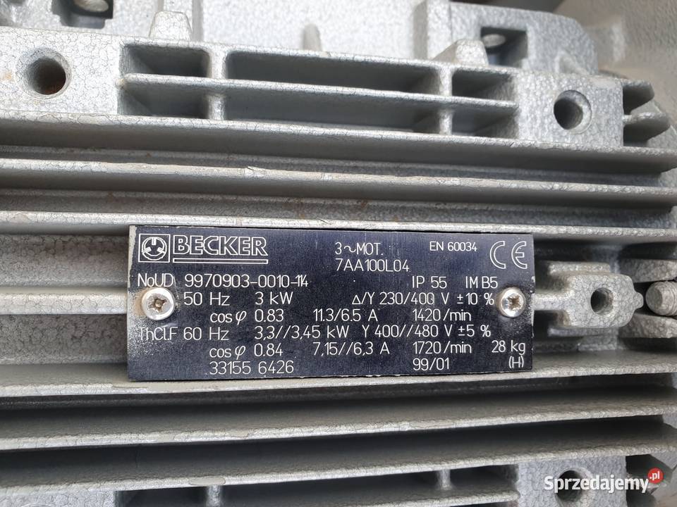 Pompa próżniowa Becker 3100 3100 3kW Gniewkowo sprzedam