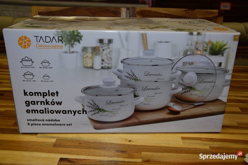 komplet garnków emaliowanych 8 elementów nowe Olsztyn