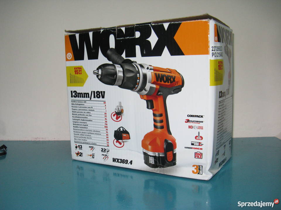 Wkrętarkowiertarka z udarem WORX WX3694 18V NiCD śląskie Częstochowa sprzedam