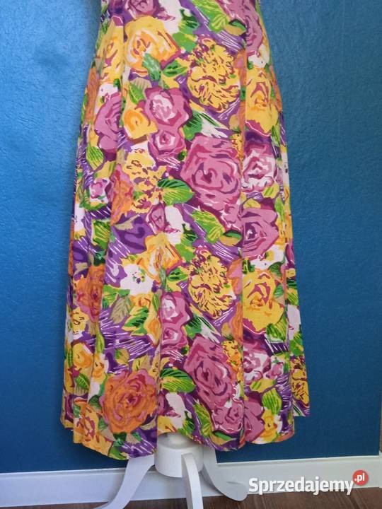 KOLOROWA LETNIA SUKIENECZKA ROZKLOSZOWANA r 40 Piła sprzedam