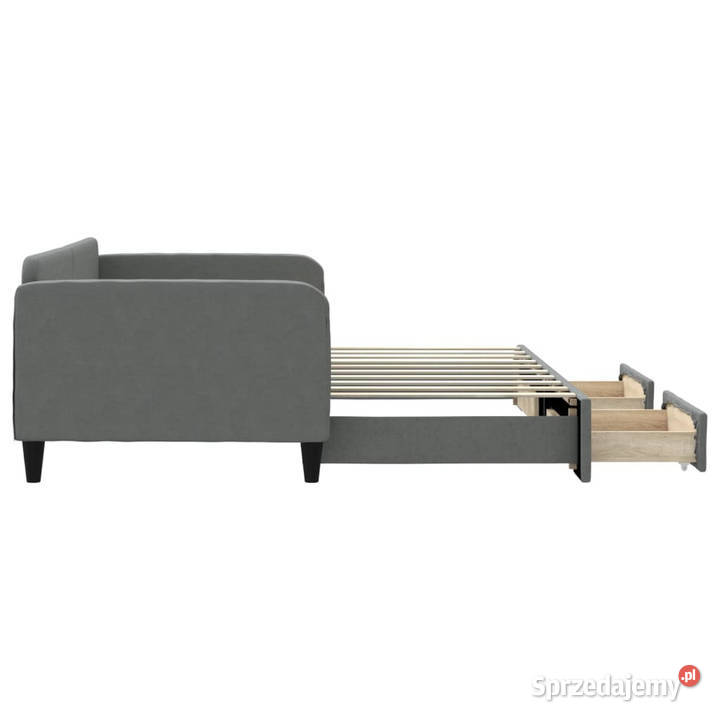 Sofa rozsuwana z szufladami ciemnoszara tkanina mazowieckie sprzedam