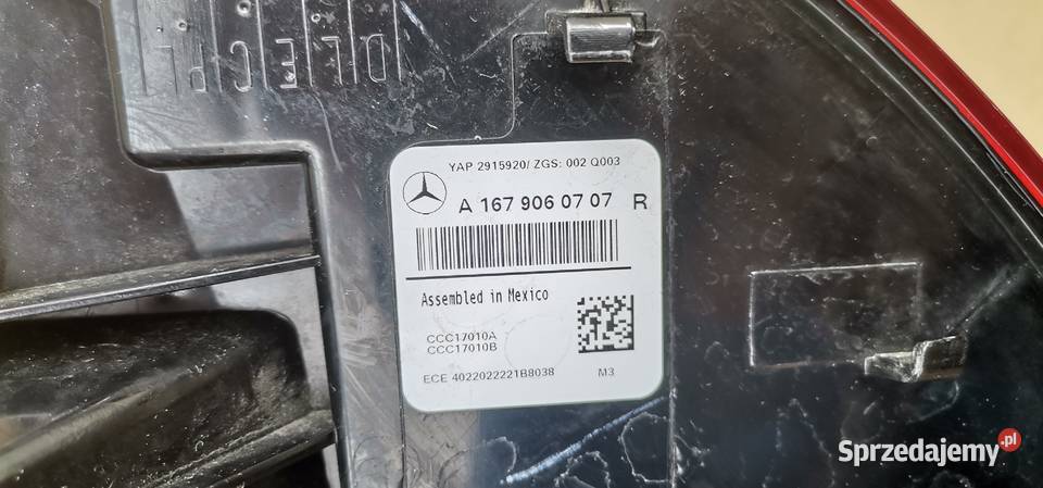 MERCEDES GLE W167 LAMPA PRAWY TYŁ PRAWA TYLNA Lampy tylne